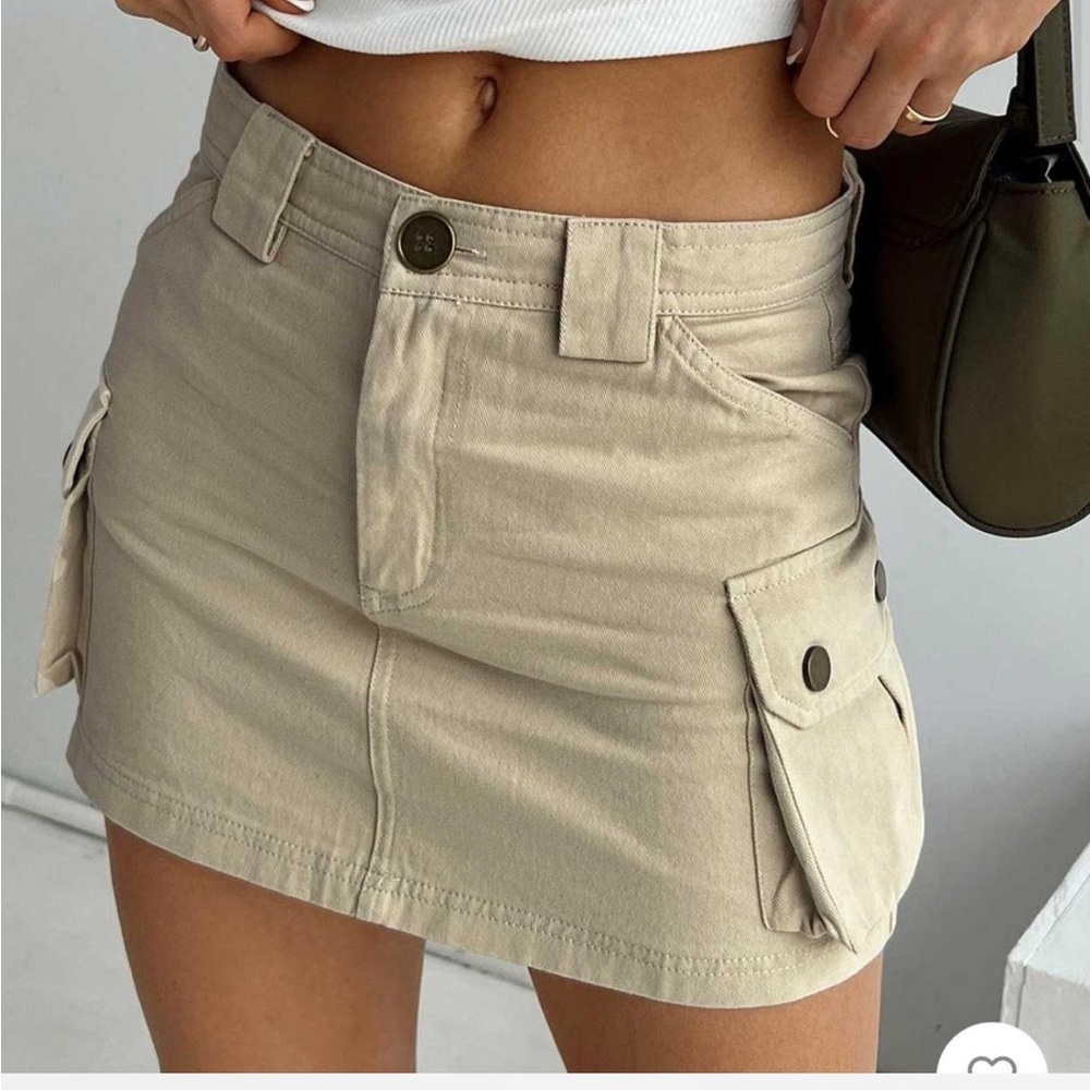 Princess Polly Beige Cargo Mini Skirt